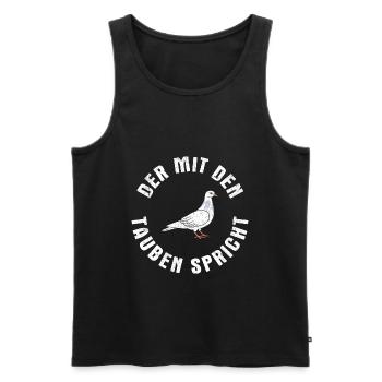 Taube Tauben Vogel - Männer Premium Bio Tank Top - Schwarz - Vorne - Michal (187cm)