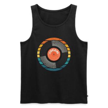 90er 80er Jahre Mottoparty Vinylkind Schallplatte - Männer Premium Bio Tank Top - Schwarz - Vorne - AI Model Male 178 light (178cm)