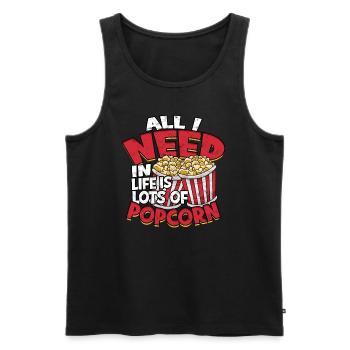 Popcorn Cinema Gift Gift Idea Film Mais Filma - Men's Premium Organic Tank Top - black - Front - Michal (187cm)