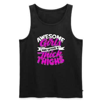 Dick Thick Thighs Thick Thighs Thighs - Men's Premium Organic Tank Top - black - Front - AI Model Male 178 light (178cm)