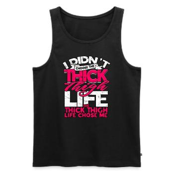 Dick Thick Thighs Thick Thighs Thighs - Men's Premium Organic Tank Top - black - Front - AI Model Male 178 light (178cm)