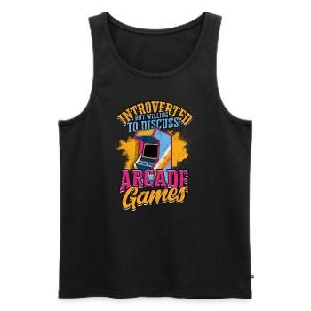 Retro Gamer Jeux vidéo Arcade Gaming Pinball Spike - Débardeur bio Premium Homme - noir - Devant - Michal (187cm)