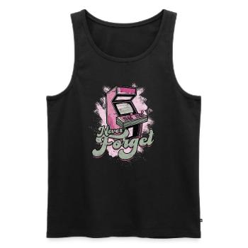 Retro Gamer Video Games Arcade Gaming Pinball Game - Men's Premium Organic Tank Top - black - Front - Michal (187cm)