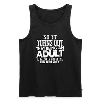 adulte humour adulte cadeau anniversaire ges - Débardeur bio Premium Homme - noir - Devant - AI Model Male 178 light (178cm)