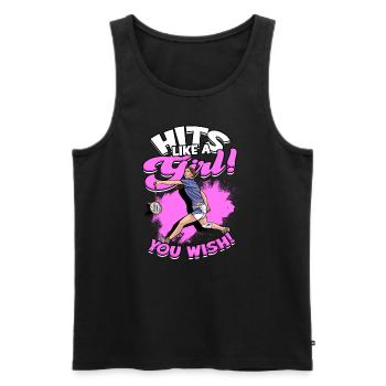 Badminton Girl Spiking Sport Player Spike - Men's Premium Organic Tank Top - black - Front - AI Model Male 178 light (178cm)