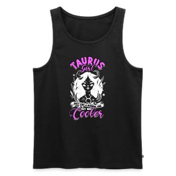 Black Bull Queen April Zodiac Astrology - Men's Premium Organic Tank Top - black - Front - AI Model Male 178 light (178cm)