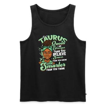 Black Bull Queen April Zodiac Astrology - Men's Premium Organic Tank Top - black - Front - AI Model Male 178 light (178cm)