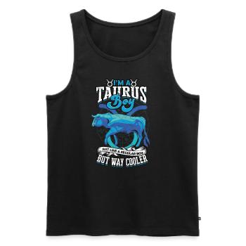 Black Bull Queen April Zodiac Astrology - Men's Premium Organic Tank Top - black - Front - AI Model Male 178 light (178cm)