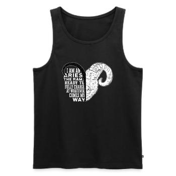 Aries Queen March April Zodiac Astrology Aries - Men's Premium Organic Tank Top - black - Front - AI Model Male 178 light (178cm)