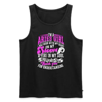 Aries Queen March April Zodiac Astrology Aries - Men's Premium Organic Tank Top - black - Front - AI Model Male 178 light (178cm)