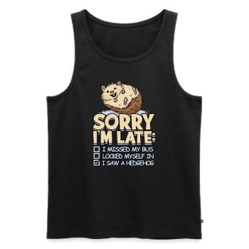 Hérisson propriétaire hérisson hérisson amoureux animal mignon Hedgie - Débardeur bio Premium Homme - noir - Devant - AI Model Male 178 light (178cm)
