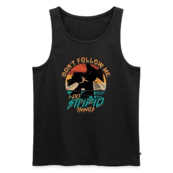 Parkour Freerunning Runner Back Flip Jumping - Men's Premium Organic Tank Top - black - Front - AI Model Male 178 light (178cm)