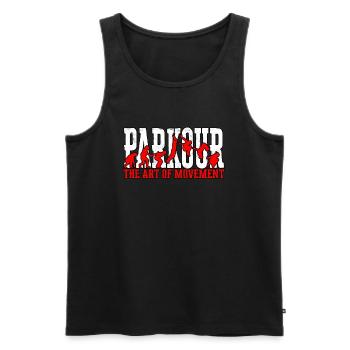Parkour Freerunning Runner Back Flip Jumping - Men's Premium Organic Tank Top - black - Front - AI Model Male 178 light (178cm)