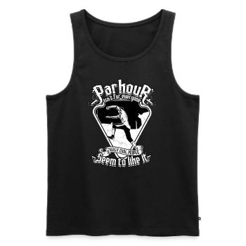 Parkour Freerunning Runner Back Flip Jumping - Men's Premium Organic Tank Top - black - Front - AI Model Male 178 light (178cm)