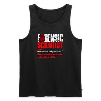 Forensic Science Detective True Crime Investigator - Men's Premium Organic Tank Top - black - Front - AI Model Male 178 light (178cm)