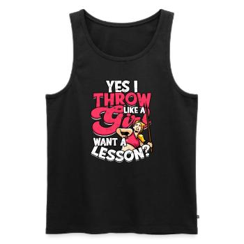 Speer werfen Girl Track and Fieldwerwer - Männer Premium Bio Tank Top - Schwarz - Vorne - AI Model Male 178 light (178cm)