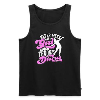 Diskutieren Sie Wurf Girl Track and Field Shot - Männer Premium Bio Tank Top - Schwarz - Vorne - Michal (187cm)