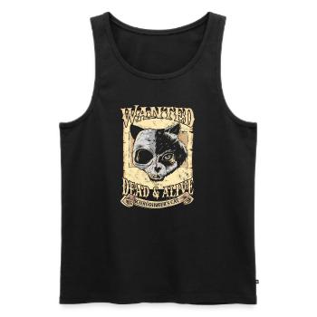 Wanted Schrodinger's Cat Alive Dead quantum physics - Men's Premium Organic Tank Top - black - Front - AI Model Male 178 light (178cm)
