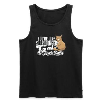 Schrodinger's cat superposition Quantum Physics - Men's Premium Organic Tank Top - black - Front - AI Model Male 178 light (178cm)