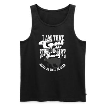 Schrodinger's cat theory quantum physics - Men's Premium Organic Tank Top - black - Front - AI Model Male 178 light (178cm)