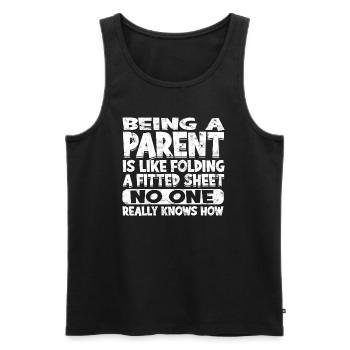 eltern geschenk mutter geschenkidee vater familie - Männer Premium Bio Tank Top - Schwarz - Vorne - Michal (187cm)