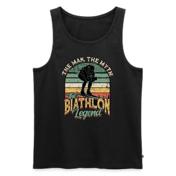 Biathlon Sport Winter Sports Ski Gift Quote Lan - Men's Premium Organic Tank Top - black - Front - Michal (187cm)