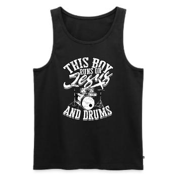 Drummer Jesus Cross Drummer Drummer - Men's Premium Organic Tank Top - black - Front - Michal (187cm)