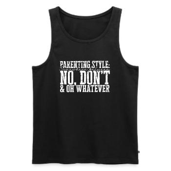 cadeau parents mère idée cadeau père famille - Débardeur bio Premium Homme - noir - Devant - Michal (187cm)