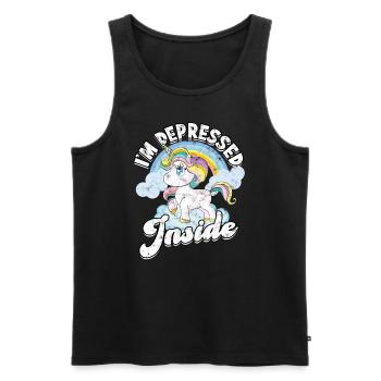depression depressiv traurig geschenkidee unglückl - Männer Premium Bio Tank Top - Schwarz - Vorne - Michal (187cm)