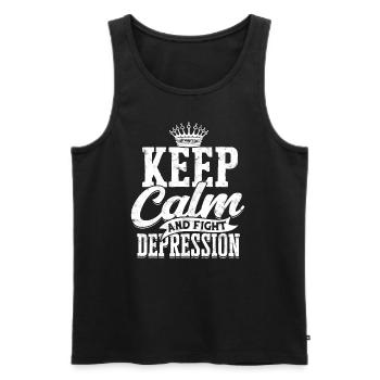 depression depressive sad idea unglückl - Men's Premium Organic Tank Top - black - Front - AI Model Male 178 light (178cm)
