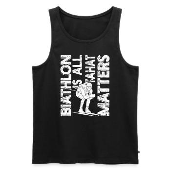 Biathlon Sport Sports d’hiver Ski Cadeau Citation Lan - Débardeur bio Premium Homme - noir - Devant - Michal (187cm)