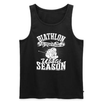 biathlon sport winter sports ski gift saying lan - Men's Premium Organic Tank Top - black - Front - Michal (187cm)