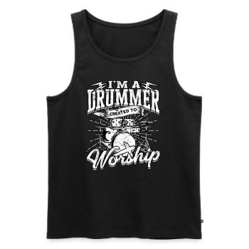 Drummer Jesus Cross Drummer Drummer - Men's Premium Organic Tank Top - black - Front - Michal (187cm)