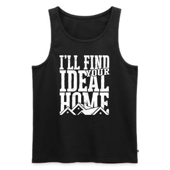 agent immobilier agent immobilier cadeau cadeau - Débardeur bio Premium Homme - noir - Devant - Michal (187cm)