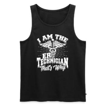 Emergency Department Nurse Hospital Hospitals - Men's Premium Organic Tank Top - black - Front - AI Model Male 178 light (178cm)