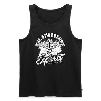 Emergency Department Nurse Hospital Hospitals - Men's Premium Organic Tank Top - black - Front - AI Model Male 178 light (178cm)