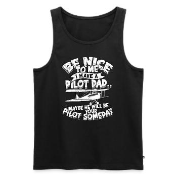 pilot flugzeug fliegen tochter geschenkidee gesche - Männer Premium Bio Tank Top - Schwarz - Vorne - Michal (187cm)