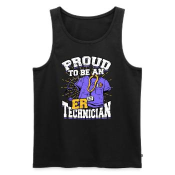 Emergency Department Nurse Hospital Hospitals - Men's Premium Organic Tank Top - black - Front - AI Model Male 178 light (178cm)