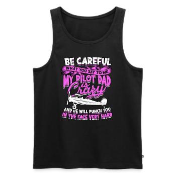 pilot flugzeug fliegen tochter geschenkidee gesche - Männer Premium Bio Tank Top - Schwarz - Vorne - Michal (187cm)