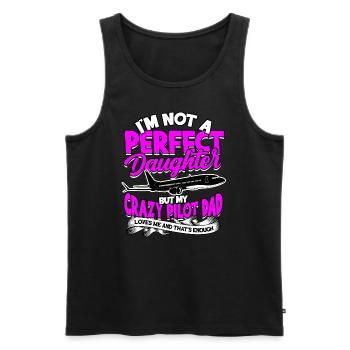 pilot flugzeug fliegen tochter geschenkidee gesche - Männer Premium Bio Tank Top - Schwarz - Vorne - Michal (187cm)