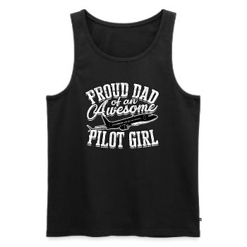 pilot flugzeug fliegen tochter geschenkidee gesche - Männer Premium Bio Tank Top - Schwarz - Vorne - Michal (187cm)