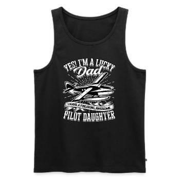 pilot flugzeug fliegen tochter geschenkidee gesche - Männer Premium Bio Tank Top - Schwarz - Vorne - Michal (187cm)