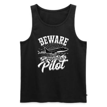 pilot flugzeug fliegen tochter geschenkidee gesche - Männer Premium Bio Tank Top - Schwarz - Vorne - Michal (187cm)