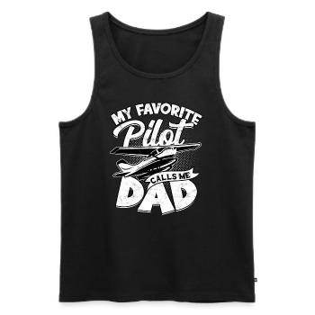 pilot flugzeug fliegen tochter geschenkidee gesche - Männer Premium Bio Tank Top - Schwarz - Vorne - Michal (187cm)