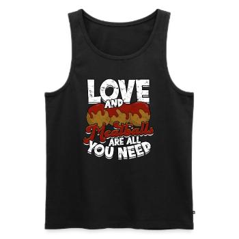 fleischklößchen essen spaghetti geschenk geschenki - Männer Premium Bio Tank Top - Schwarz - Vorne - Michal (187cm)
