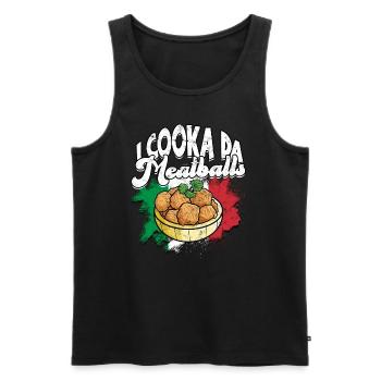 fleischklößchen essen spaghetti geschenk geschenki - Männer Premium Bio Tank Top - Schwarz - Vorne - Michal (187cm)