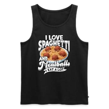 fleischklößchen essen spaghetti geschenk geschenki - Männer Premium Bio Tank Top - Schwarz - Vorne - Michal (187cm)