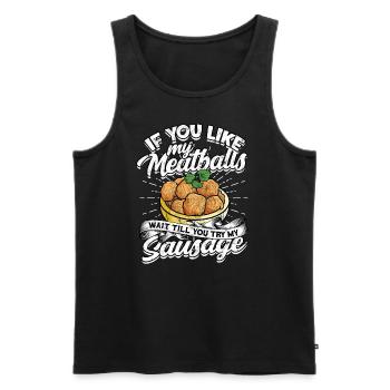 fleischklößchen essen spaghetti geschenk geschenki - Männer Premium Bio Tank Top - Schwarz - Vorne - Michal (187cm)