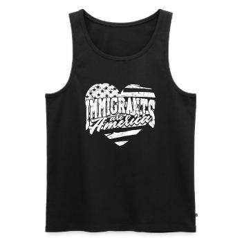 États-Unis Amérique Immigrants Citoyens américains FL américain - Débardeur bio Premium Homme - noir - Devant - AI Model Male 178 light (178cm)