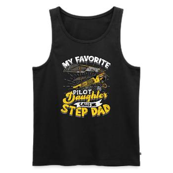 pilot flugzeug fliegen tochter geschenkidee gesche - Männer Premium Bio Tank Top - Schwarz - Vorne - Michal (187cm)